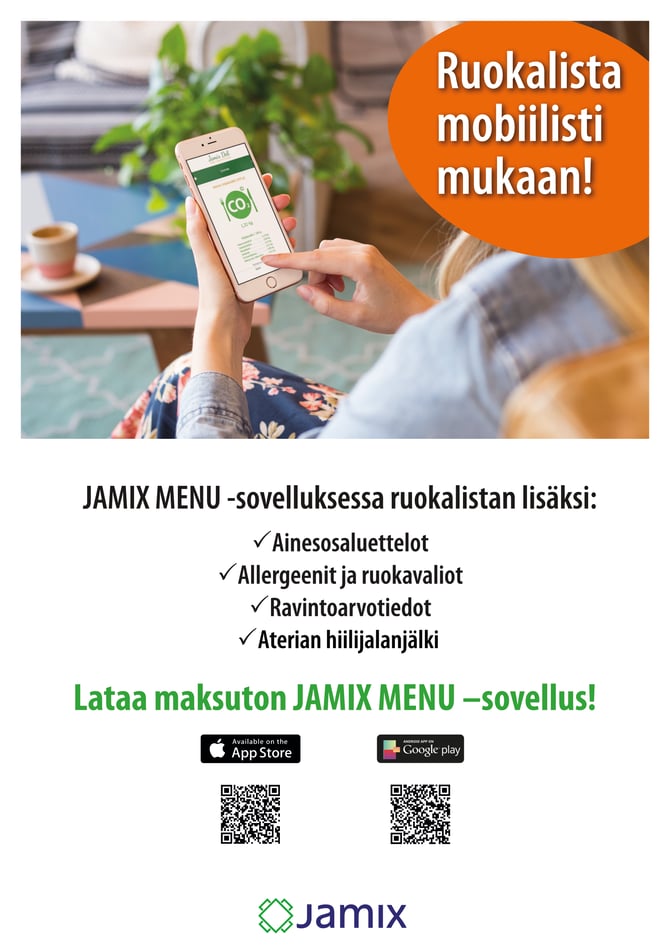 MENU Ruokalista mobiilisti mukaan sis hiilijalanjälki 2025