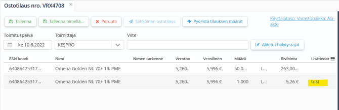 Ostotilaukset koulujakelu