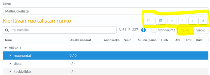 ruokalista kaikki